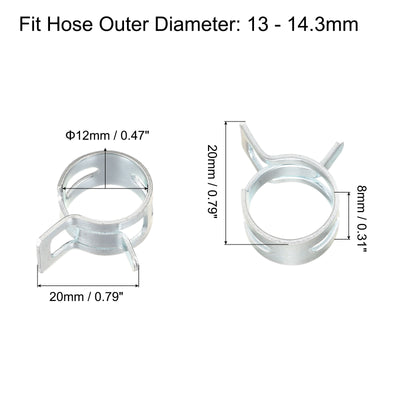 Harfington Spring Band Type Action Fuel/Silicone Vacuum Hose Pipe Clamp Low Pressure Air Clips Clamps