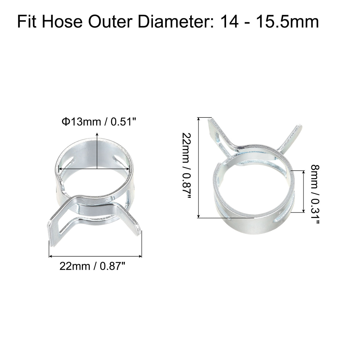 Harfington Spring Band Type Action Fuel/Silicone Vacuum Hose Pipe Clamp Low Pressure Air Clips Clamps