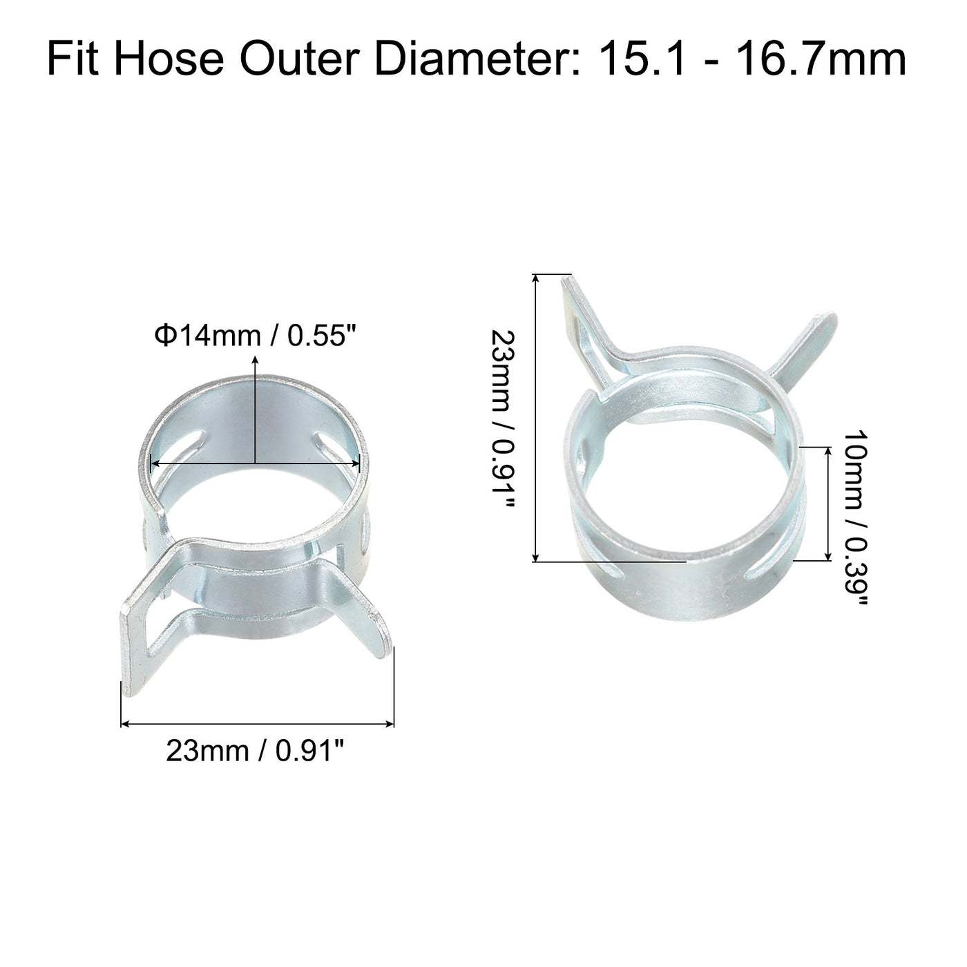 Harfington Spring Band Type Action Fuel/Silicone Vacuum Hose Pipe Clamp Low Pressure Air Clips Clamps