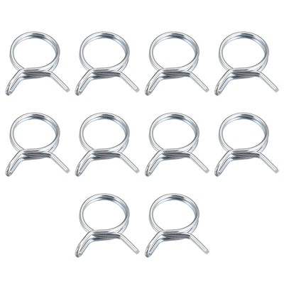 Harfington Double Wire Spring Hose Clamp, 65Mn Steel Inner Dia Fit  Hose Fuel Line Silicone Tube Spring Clips