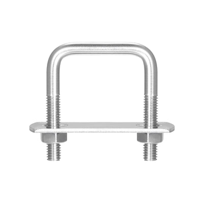 Harfington Square U-Bolts, 304 Stainless Steel U Clamp Bolt with Nuts and Plates, for Boat Trailer