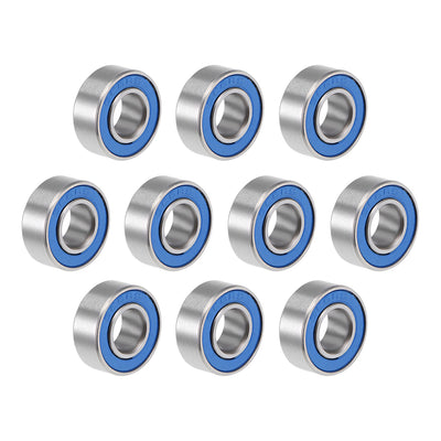 uxcell Uxcell Deep Groove Ball Bearings Double Sealed Chrome Steel P6 Z1 Blue Cover