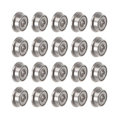 Harfington Uxcell F682ZZ Flange Ball Bearing 2mmx5mmx2.3mm Double Shielded Chrome Bearings 20 Pcs