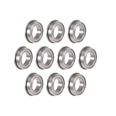 Harfington Uxcell Flanged Ball Bearing Double Shielded Chrome Bearings