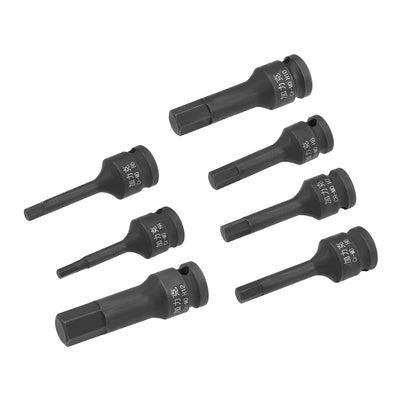 uxcell Uxcell Impact Hex Bit Socket, Metric, Cr-Mo Steel