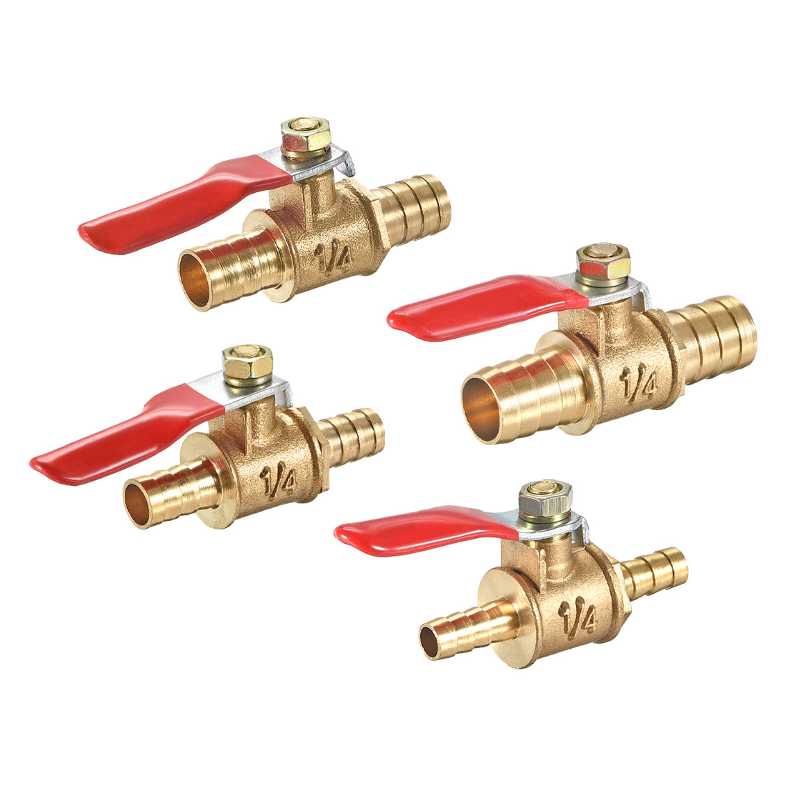 Uxcell Uxcell Brass Air Ball Valve Shut Off Switch 8mm Hose Barb to 8mm Hose Barb