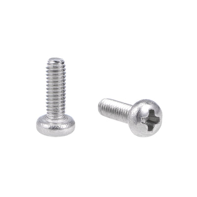 uxcell Uxcell Machine Screws Pan Phillips Head Screw Stainless Steel Fasteners Bolts, 100Pcs