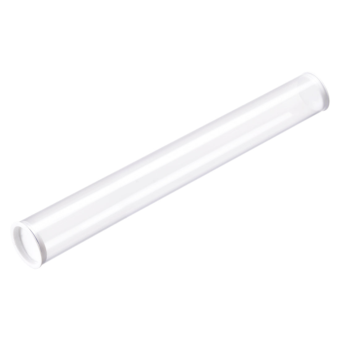 uxcell Uxcell Clear Rigid Storage Tubing with White Lids Round Plastic Polycarbonate Tube