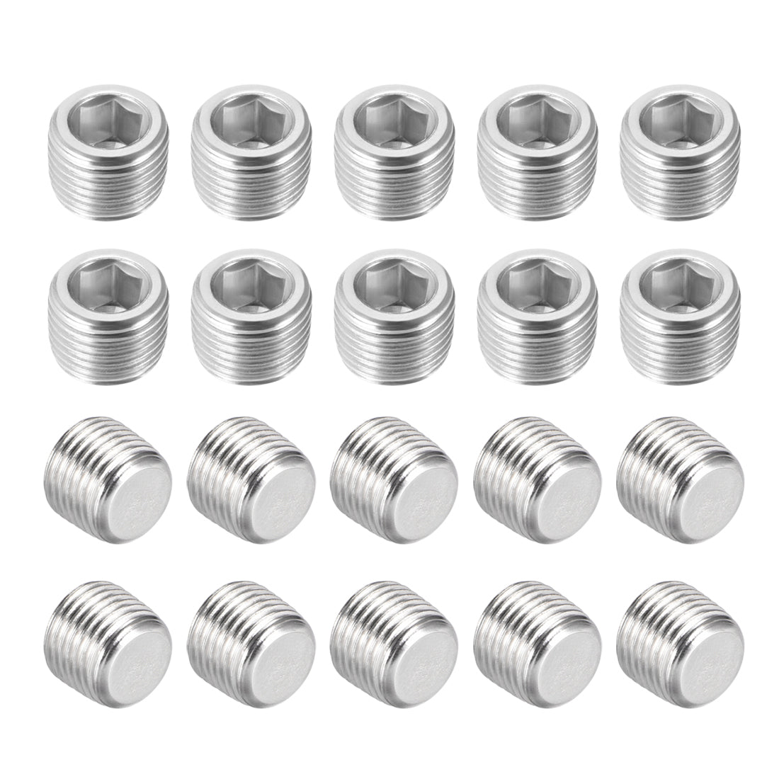 uxcell Uxcell Iron Hex Socket Pipe Fitting, G Male Thread Hose Adapter Connector, 20Pcs