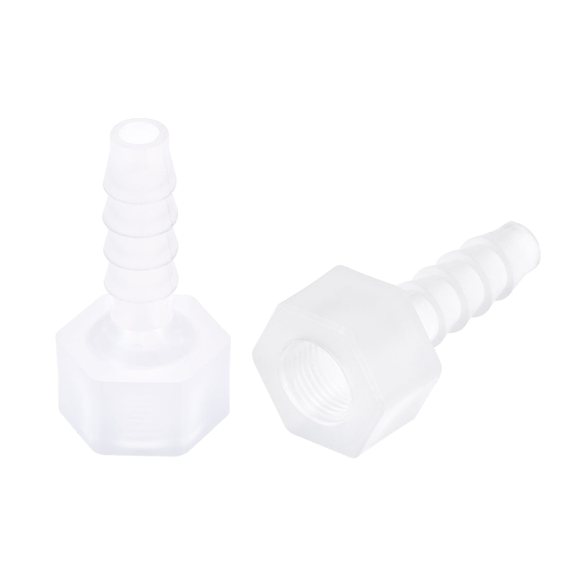 uxcell Uxcell Polypropylene Hose Barb Fitting Coupler, mm Barb x G1/8 Female Thread Pipe Adapter, Translucent 2Pcs