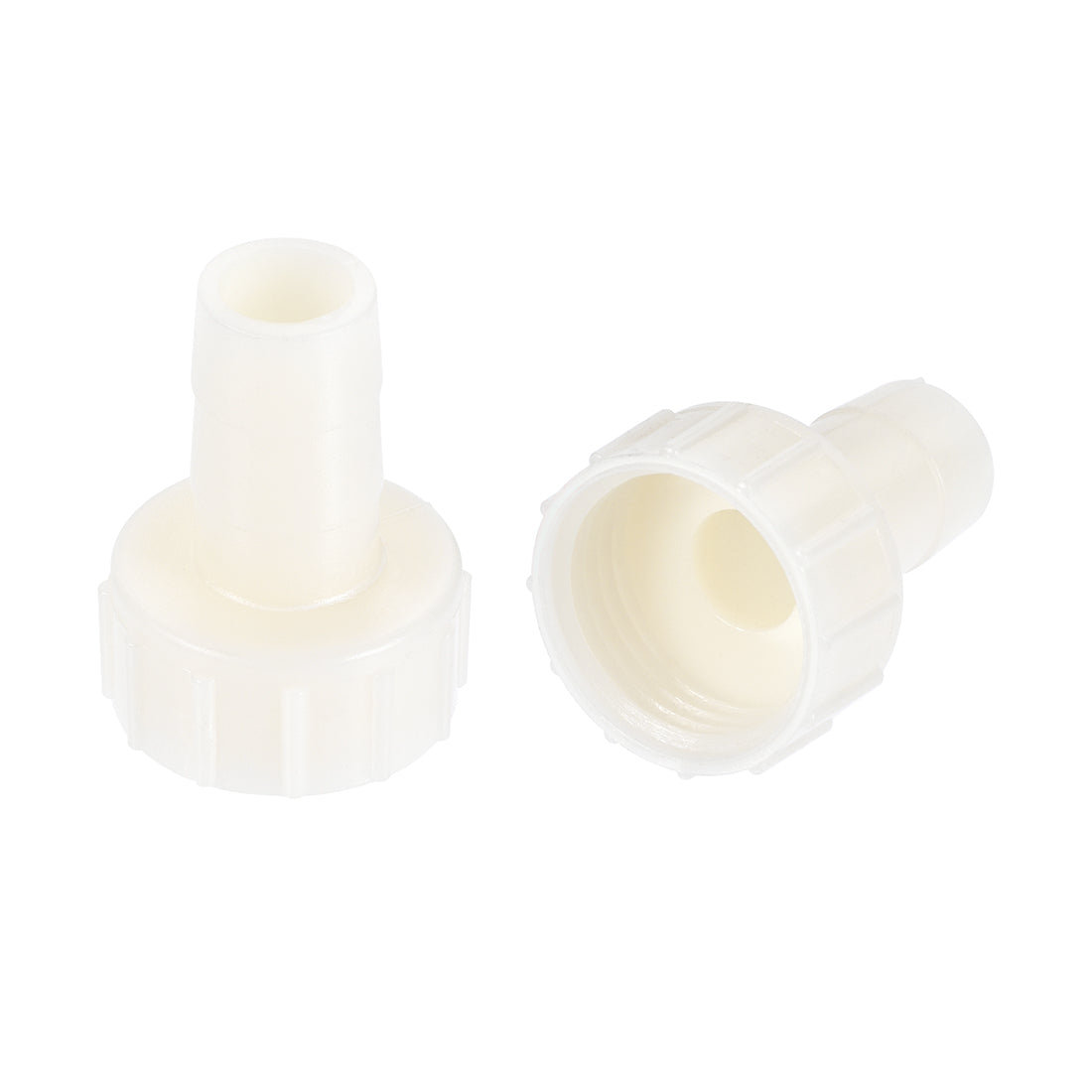 Uxcell Uxcell ABS Hose Barb Fitting Coupler, 16mm Barb x G1/2 Female Thread Pipe Adapter, White 2Pcs