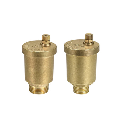 Harfington Uxcell G1/2 Male Thread Air Vent Valve Brass Air Release Valve 39mm Outer Diameter Bleeder Valve