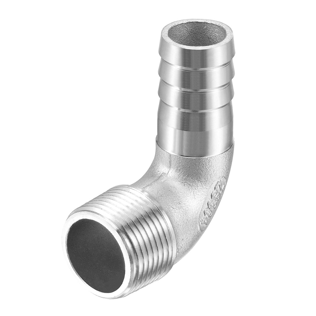 Uxcell Uxcell Stainless Steel Hose Barb Fitting Elbow 20mm x G1/2 Male Pipe Connector