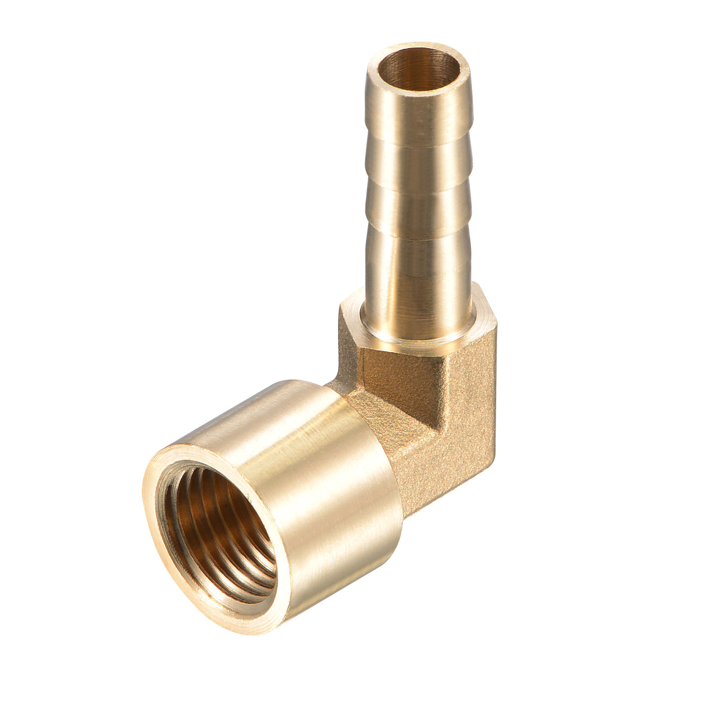 Uxcell Uxcell Brass Hose Barb Fitting Elbow 14mm x G1/2 Female Pipe Connector