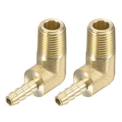 uxcell Uxcell Brass Hose Barbed Fitting Elbow Male Thread Right Angle Pipe Connector