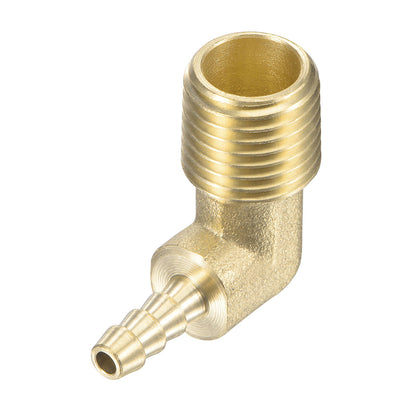 Uxcell Uxcell Brass Hose Barb Fitting Elbow 3/8 inch x 1/4 NPT Male Thread Right Angle Pipe Connector