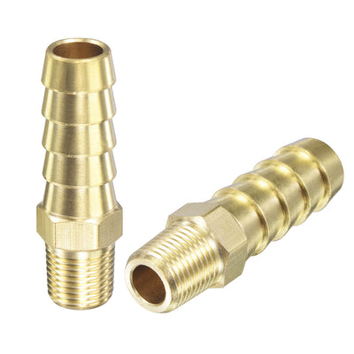 uxcell Uxcell Brass Hose Barb Fitting Straight Male Thread Pipe Connector for Water Air Fuel Tube