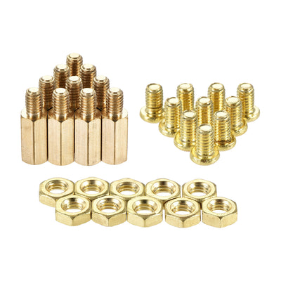 uxcell Uxcell Hexagon Brass Standoff Spacer Male to Female Screw Nut Kit