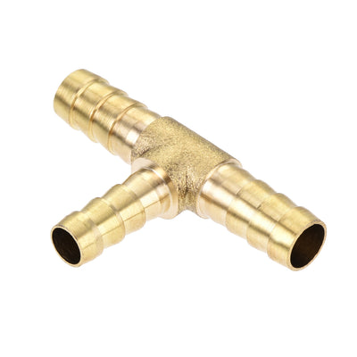 Harfington Uxcell Reducing Barb Hose Fitting Tee T Shape Pipe Connector Brass 3/8" x 3/8" x 5/16"