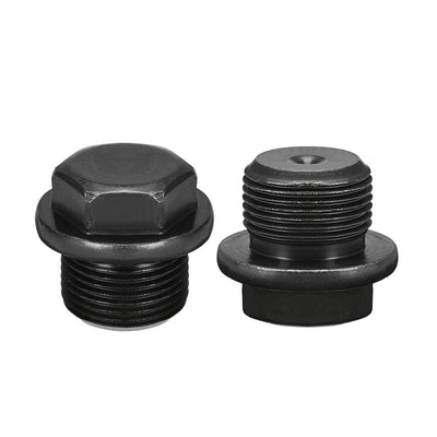 Uxcell Uxcell Outer Hex Head Socket Pipe Fitting Plug M33x1.5 Male Thread Carbon Steel 2Pcs for Terminate Pipe Ends